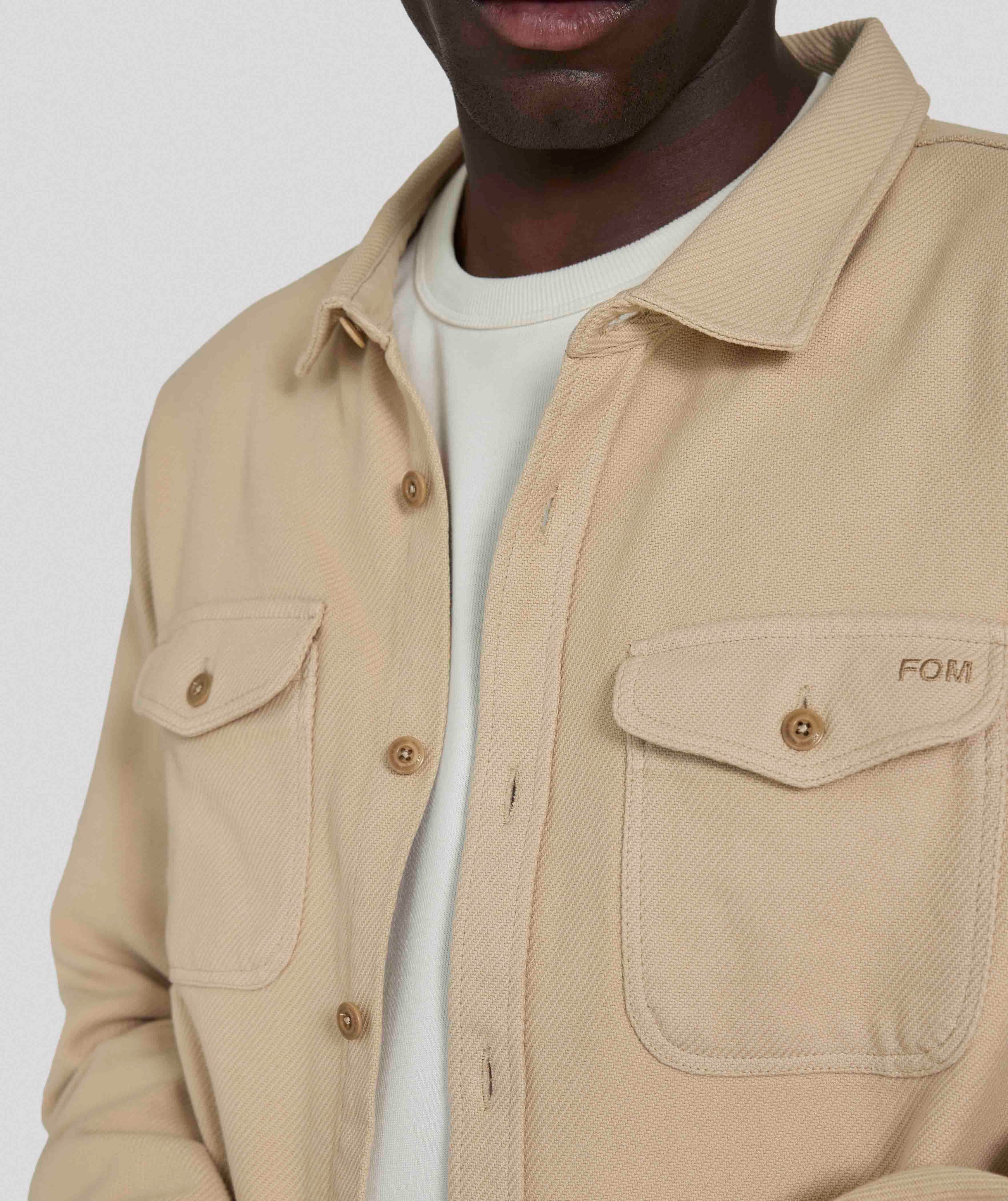 Mens Casual Organic Cotton Shirt - Sand