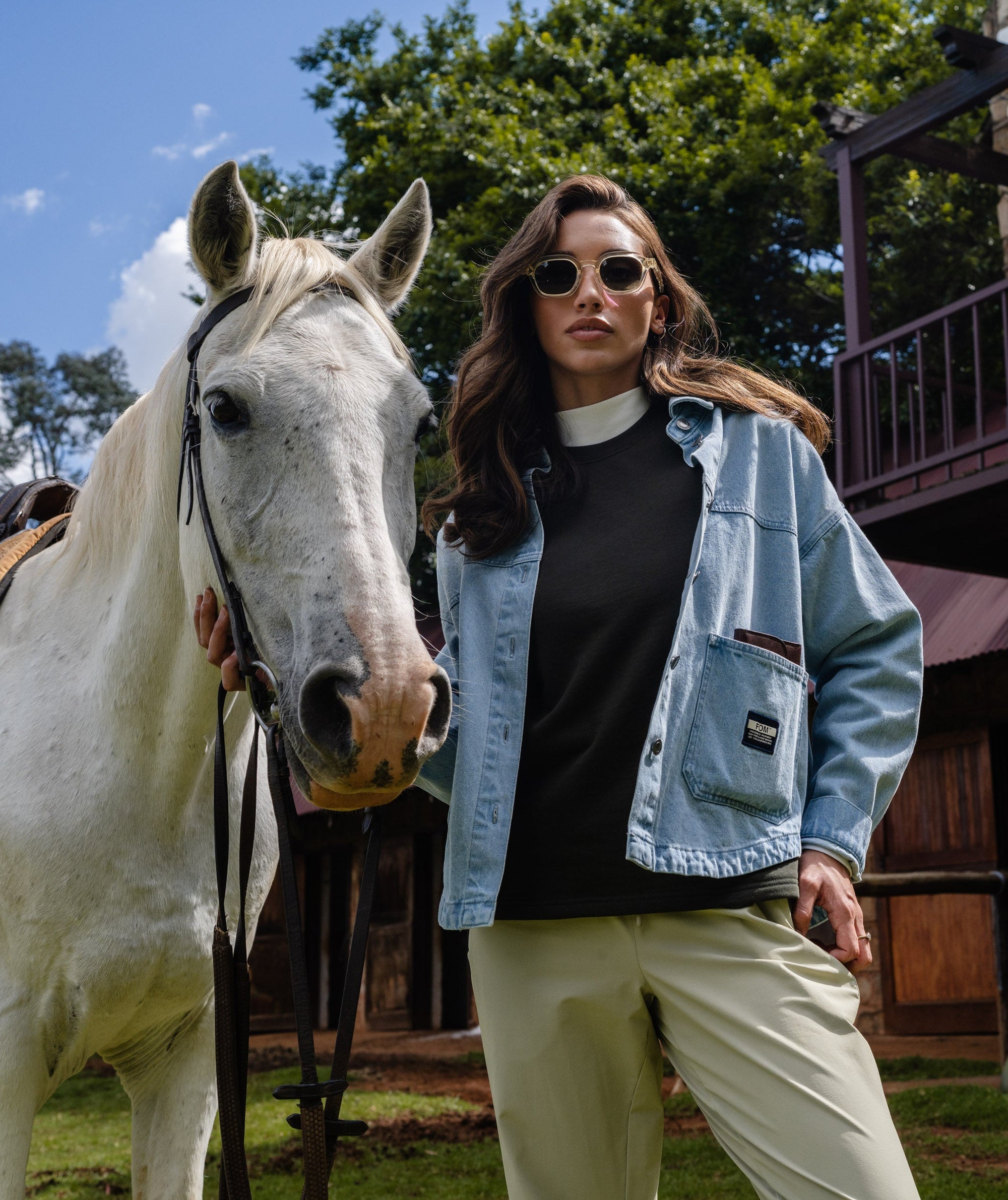 Ladies Denim Shacket - Light Wash