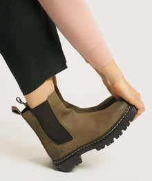 Ladies Leather Chelsea Boot - Taupe