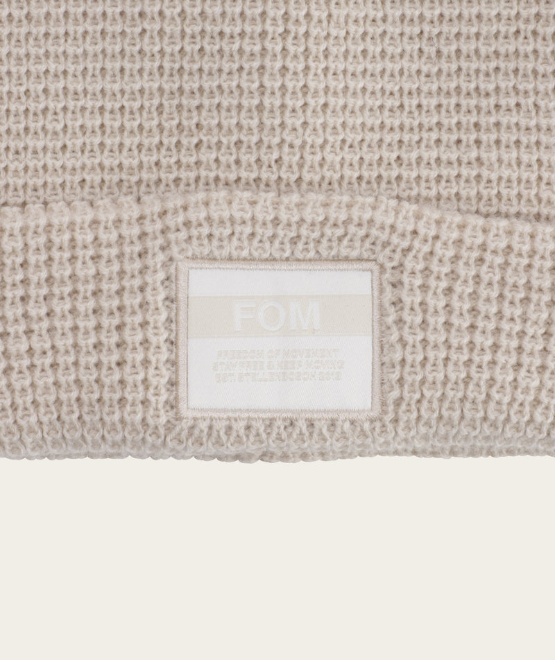 Waffle Knit Beanie - Vintage White