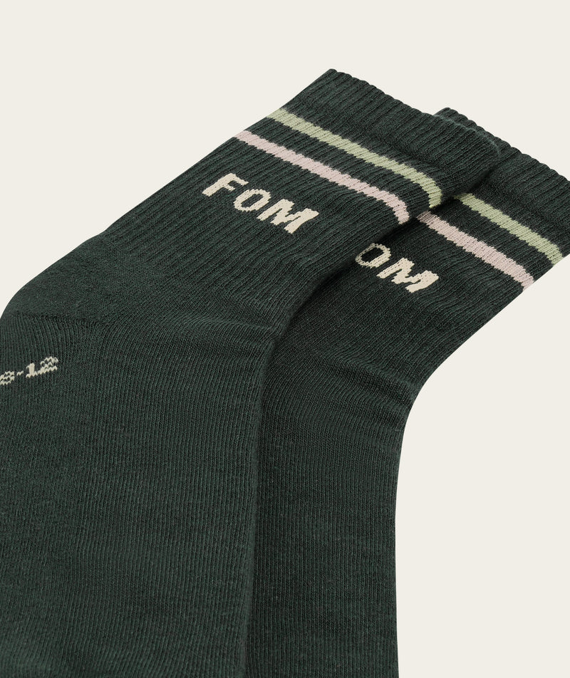 Socks Active - Green/ Sage Stripes (Size 8-12)