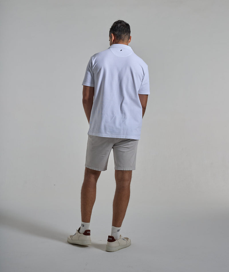 Mens Johnny Collar Golfer - White