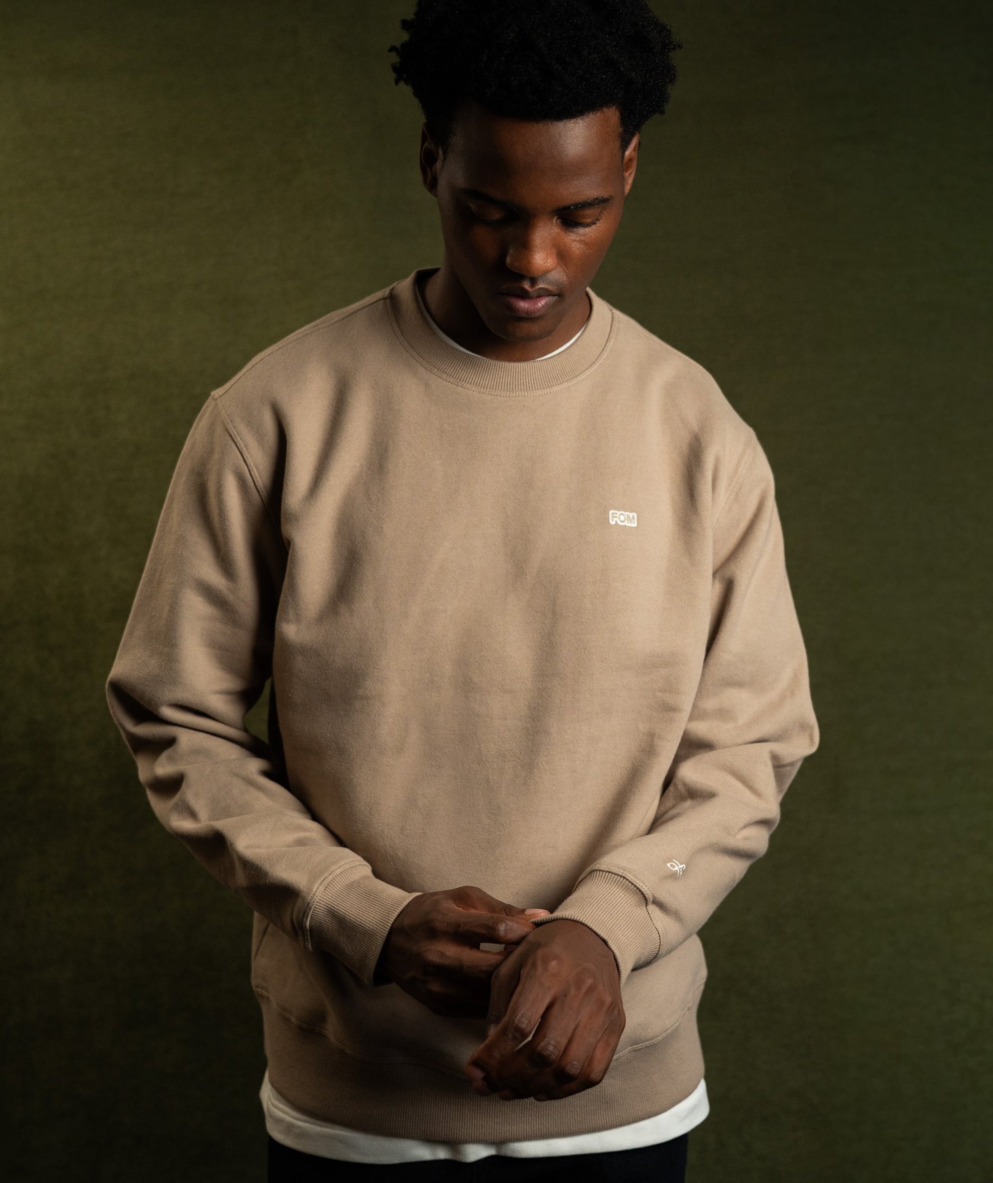 Mens Crew Neck Sweat - Putty